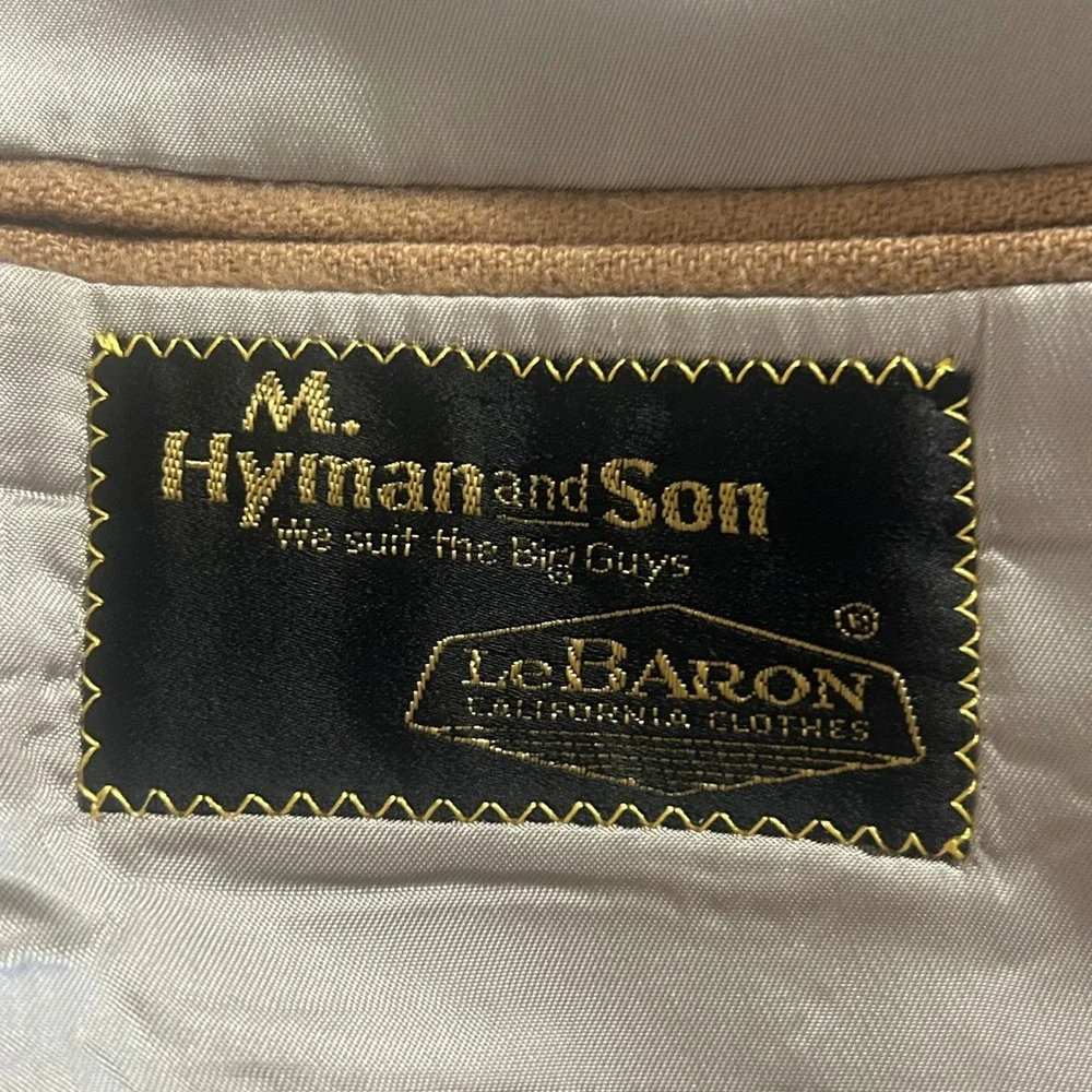 Vintage LeBaron California Clothes Camel Tan Blazer Sport Coat Mens 50L Big Tall